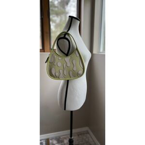 NWT Coachtopia Lime Green and White Lava Applique Ergo shoulder bag